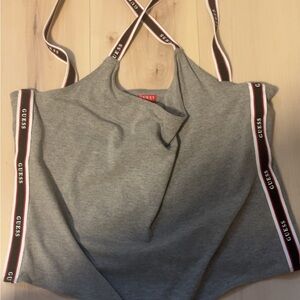 Guess Heather Gray Tank with Logo Straps
